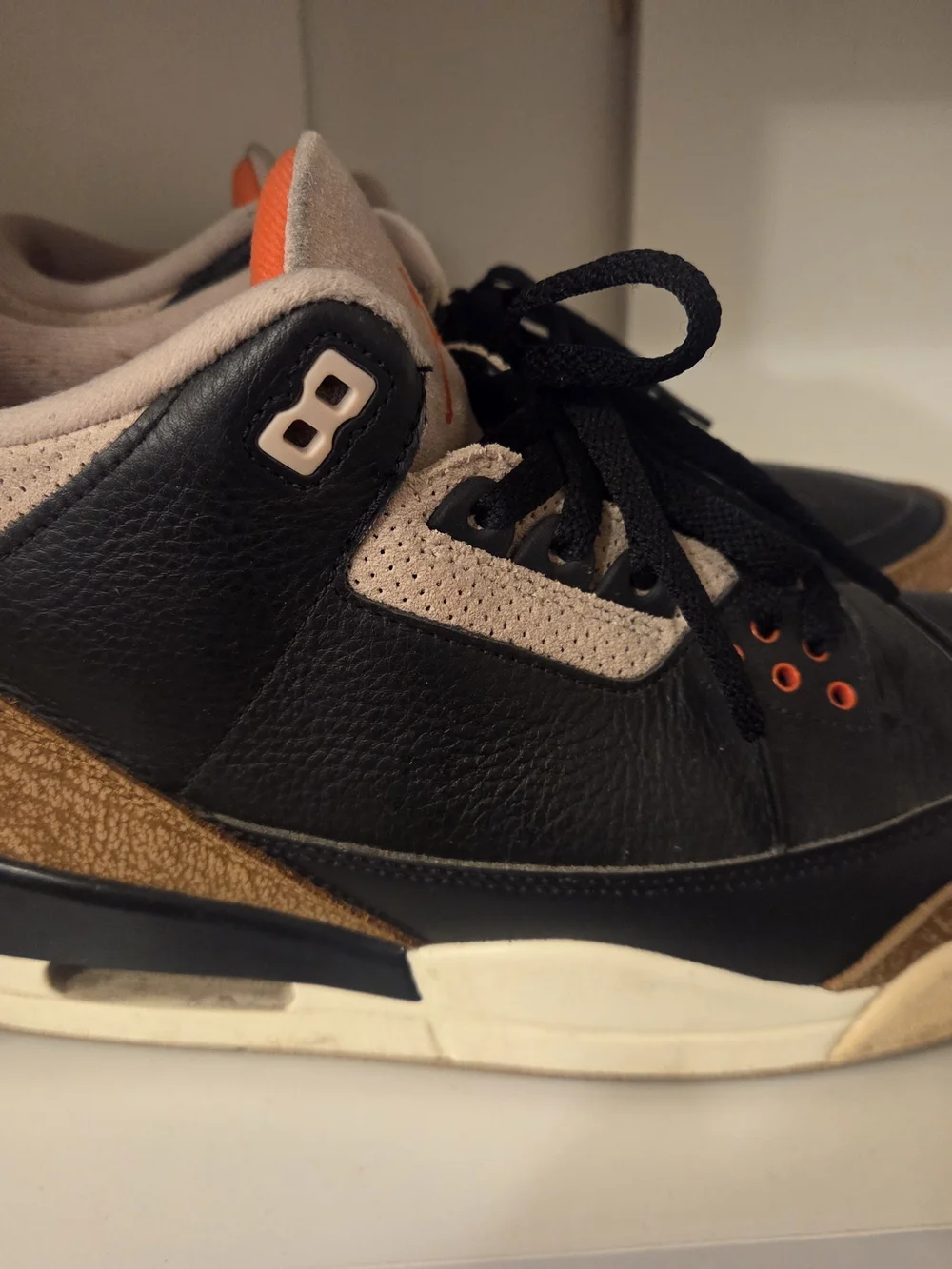 Jordan Air 3s Retro Elephant Men’s Black, Beige and Orange Sneakers